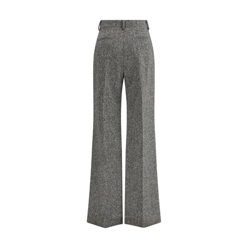 Valentino Bottonato Natté Wool Trousers