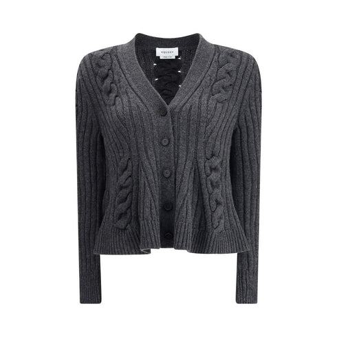 Alexander McQueen Peplum Cable Cardigan