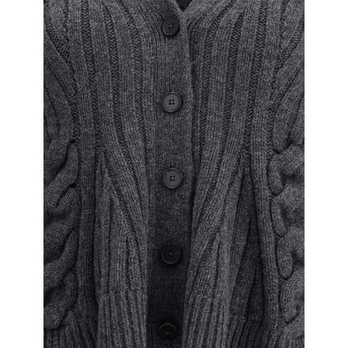 Alexander McQueen Peplum Cable Cardigan