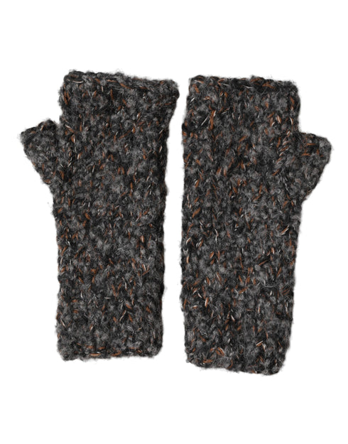 Dolce & Gabbana Gray Virgin Wool Knitted Fingerless Men Gloves