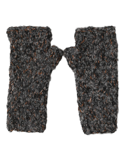 Dolce & Gabbana Gray Virgin Wool Knitted Fingerless Men Gloves