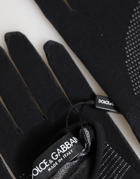 Dolce & Gabbana Black DG Logo Cotton Hands Mitten Men Gloves