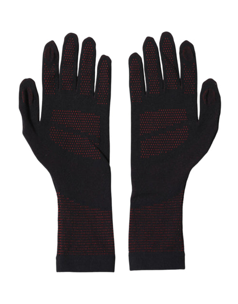 Dolce & Gabbana Black DG Logo Cotton Hands Mitten Men Gloves
