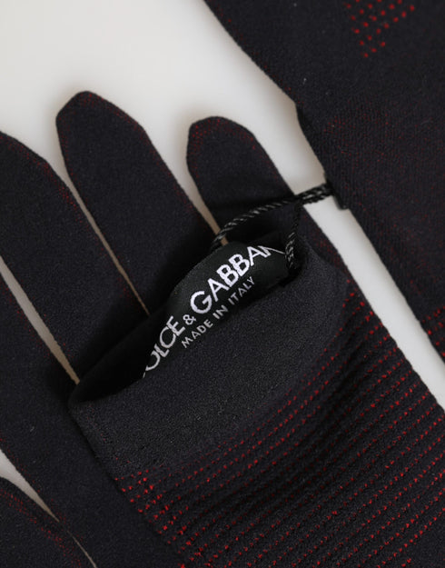 Dolce & Gabbana Black DG Logo Cotton Hands Mitten Men Gloves