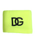 Dolce & Gabbana Yellow Green Silk DG Logo Men Wristband