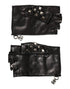 Dolce & Gabbana Black Leather Studded Fingerless Hand Mitten Men Gloves