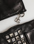 Dolce & Gabbana Black Leather Studded Fingerless Hand Mitten Men Gloves