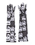 Dolce & Gabbana Black White DG Logo Elbow Length Mitten Gloves