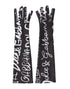 Dolce & Gabbana Black White DG Logo Elbow Length Mitten Gloves