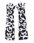 Dolce & Gabbana Black White DG Logo Elbow Length Mitten Gloves