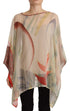 Etro Silk Multicolor Printed Poncho Long Sleeves Women Blouse Top