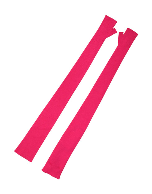 Dolce & Gabbana Pink Wool Fingerless Elbow Length Mitten Gloves