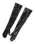 Dolce & Gabbana Black Polyester Elbow Length Mitten Gloves