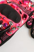 Dolce & Gabbana Black Pink Crystal Wrist Length Mitten Gloves