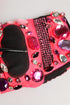 Dolce & Gabbana Black Pink Crystal Wrist Length Mitten Gloves
