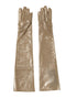 Dolce & Gabbana Beige Nylon Long Elbow Length Mitten Gloves