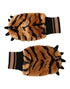 Dolce & Gabbana Brown Tiger Knitted Fur Wrist Mitten One Size Gloves
