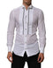 Dolce & Gabbana White Cotton Collared Long Sleeve GOLD Dress Shirt