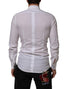Dolce & Gabbana White Cotton Collared Long Sleeve GOLD Dress Shirt