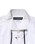 Dolce & Gabbana White Cotton Collared Long Sleeve GOLD Dress Shirt