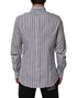 Dolce & Gabbana Black White Stripes Men GOLD Dress Shirt
