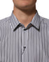 Dolce & Gabbana Black White Stripes Men GOLD Dress Shirt