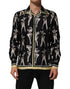 Dolce & Gabbana Black Silk Pin Up Printed Button Down Shirt