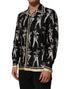 Dolce & Gabbana Black Silk Pin Up Printed Button Down Shirt
