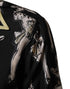 Dolce & Gabbana Black Silk Pin Up Printed Button Down Shirt