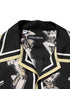 Dolce & Gabbana Black Silk Pin Up Printed Button Down Shirt