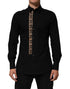 Dolce & Gabbana Black DG Cotton Collared MARTINI Dress Shirt