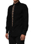 Dolce & Gabbana Black DG Cotton Collared MARTINI Dress Shirt
