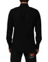 Dolce & Gabbana Black DG Cotton Collared MARTINI Dress Shirt