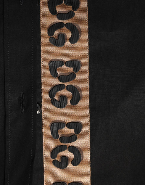 Dolce & Gabbana Black DG Cotton Collared MARTINI Dress Shirt