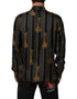 Dolce & Gabbana Black Dotted Tassel Silk Button Down Shirt