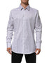 Dolce & Gabbana White Stripes Long Sleeves GOLD Dress Shirt