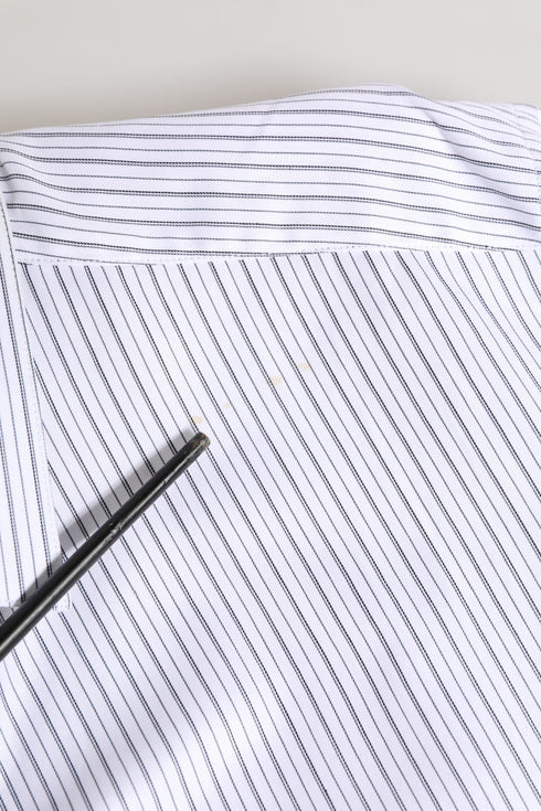 Dolce & Gabbana White Stripes Long Sleeves GOLD Dress Shirt