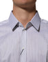 Dolce & Gabbana White Stripes Cotton Men GOLD Dress Shirt