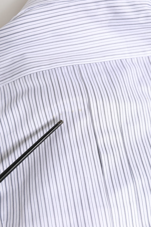 Dolce & Gabbana White Stripes Long Sleeves GOLD Dress Shirt