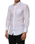 Dolce & Gabbana White Cotton Collared Men GOLD Dress Shirt