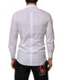 Dolce & Gabbana White Cotton Collared Men GOLD Dress Shirt