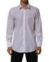 Dolce & Gabbana White Cotton Collared Men MARTINI Dress Shirt