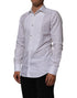 Dolce & Gabbana White Cotton Collared Bib GOLD Dress Shirt
