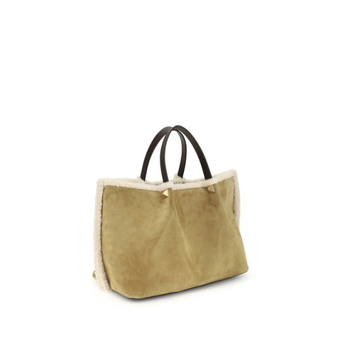 Valentino Garavani Suede and sheepskin medium Tote Bag