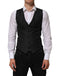 Dolce & Gabbana Black Wool Men Dress Formal Waistcoat Vest