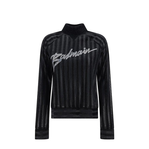 Balmain High-Neck Logo Sweater