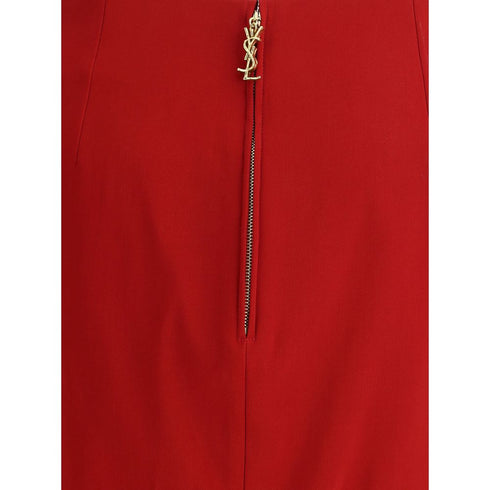 Saint Laurent Satin Pencil Skirt