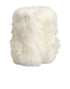 Dolce & Gabbana White Fur Pointed Knee High Stiletto Boots Shoes