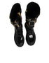 Dolce & Gabbana Black Buckle Embellished Knee High Boots Shoes