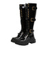 Dolce & Gabbana Black Buckle Embellished Knee High Boots Shoes